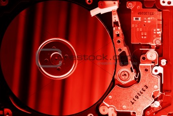 Opened hard disk drive