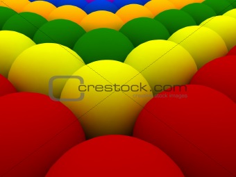 colorful balls in a row