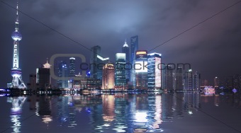 night view of shanghai
