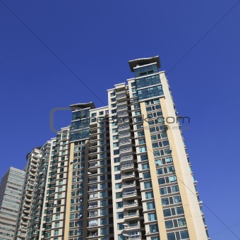 modern building on the blue sky background