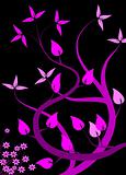 A stylized magenta floral vector background