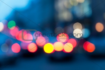 Blurred light from the car