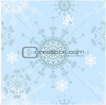 vector winter snowflake seamless background