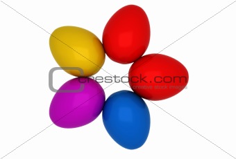 colorful egg from top
