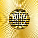 abstract gold disco ball