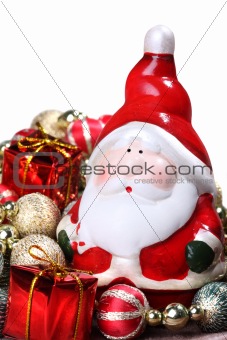 Santa Claus with Christmas decorations