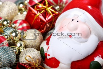 Santa Claus with Christmas decorations