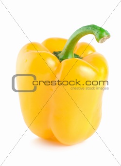 Yellow bell pepper isolated on white