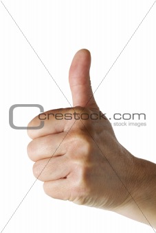 one hand with thumb up