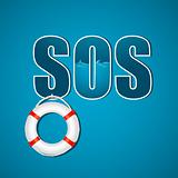 sos text with lifebuoy