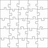 5x5 jigsaw puzzle template - irregular pieces