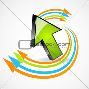 arrow with colorful curves