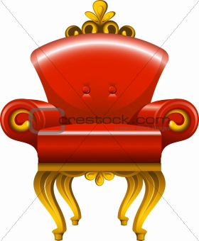 Red antique armchair