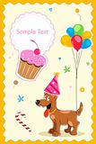 puppy in birthday card