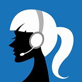 lady with headphone