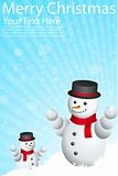 christmas card with snow man