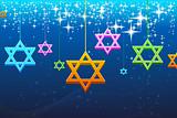 multicolorful hanukkah card