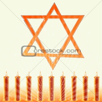 hanukkah card with candles