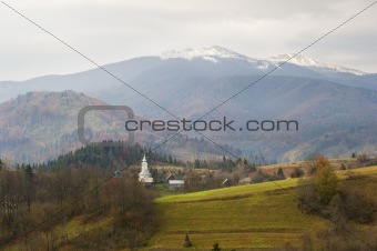 village in Carpathian mountains