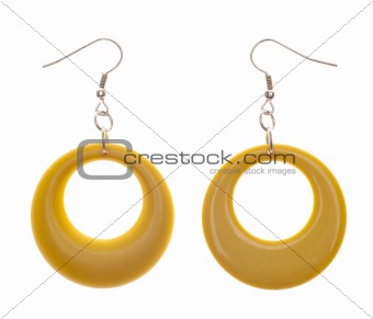 Retro Modern Yellow Plastic Earrings