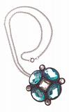Costume Jewelry Necklace with Large Blue Stones