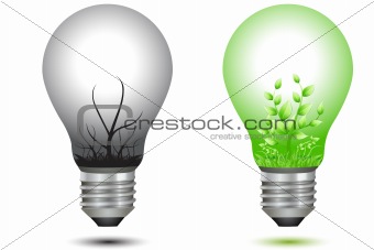 bulbs with green and dry tree