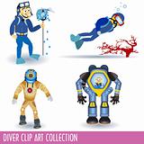 Diver Clip Art Collection