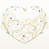Floral greeting card with heart