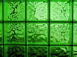 Abstract of a Green-tone Glass Block Window Frame