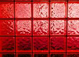 Abstract of a Red-tone Glass Block Window Frame