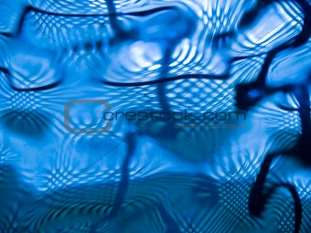 Abstract of a Blue-tone Glass Block Window