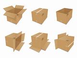 Vector cardboard boxes