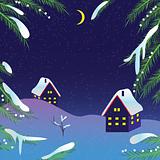 Christmas night vector background