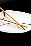 Chopsticks and plate