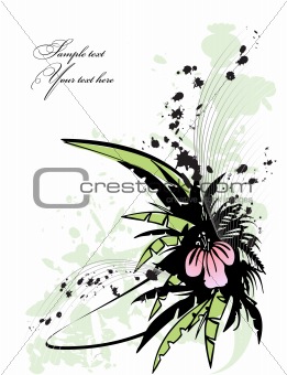 Floral background with text area. Vector