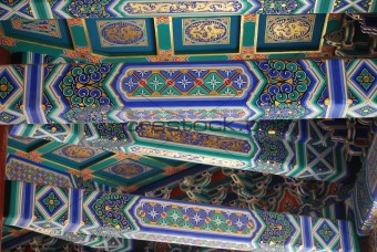 Pavilion's ceiling details in the Summer Palace