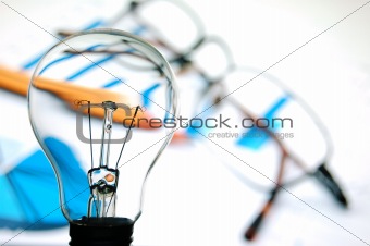 bulb with business background