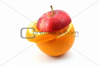 Apple on white background