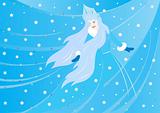 Winter background with the Snow Queen