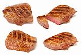 Grilled beef steaks set