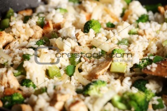 Rice chicken and vegetables