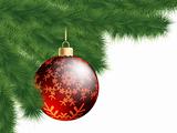 Christmas-tree and decoration ball. EPS 8