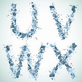 alphabet water drop UVWX