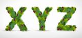 XYZ, vector christmas tree font