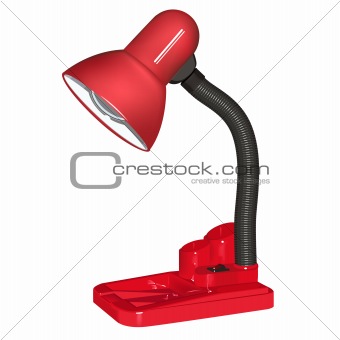 The red table lamp.