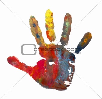 color painted hand mark 1