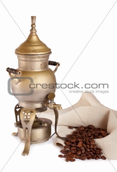 Antique coffeepot with spirit lamp