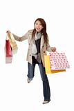 Exciting shopping woman