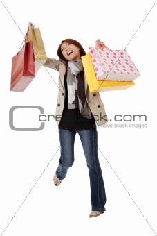 Happy shopping woman