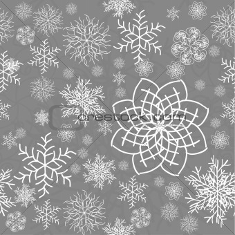 Abstract Seamless Snowflake gray Pattern